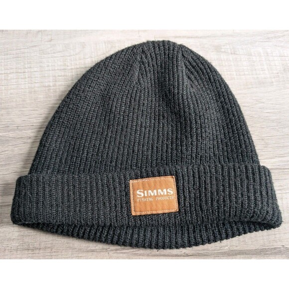 Simms Fishing Products Beanie Knit Dark Gray Ribbed OSFA - Picture 1 of 3